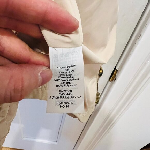 J.Crew Quilted Puffer Down Vest Beige size Small - Picture 9 of 16